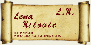 Lena Milović vizit kartica